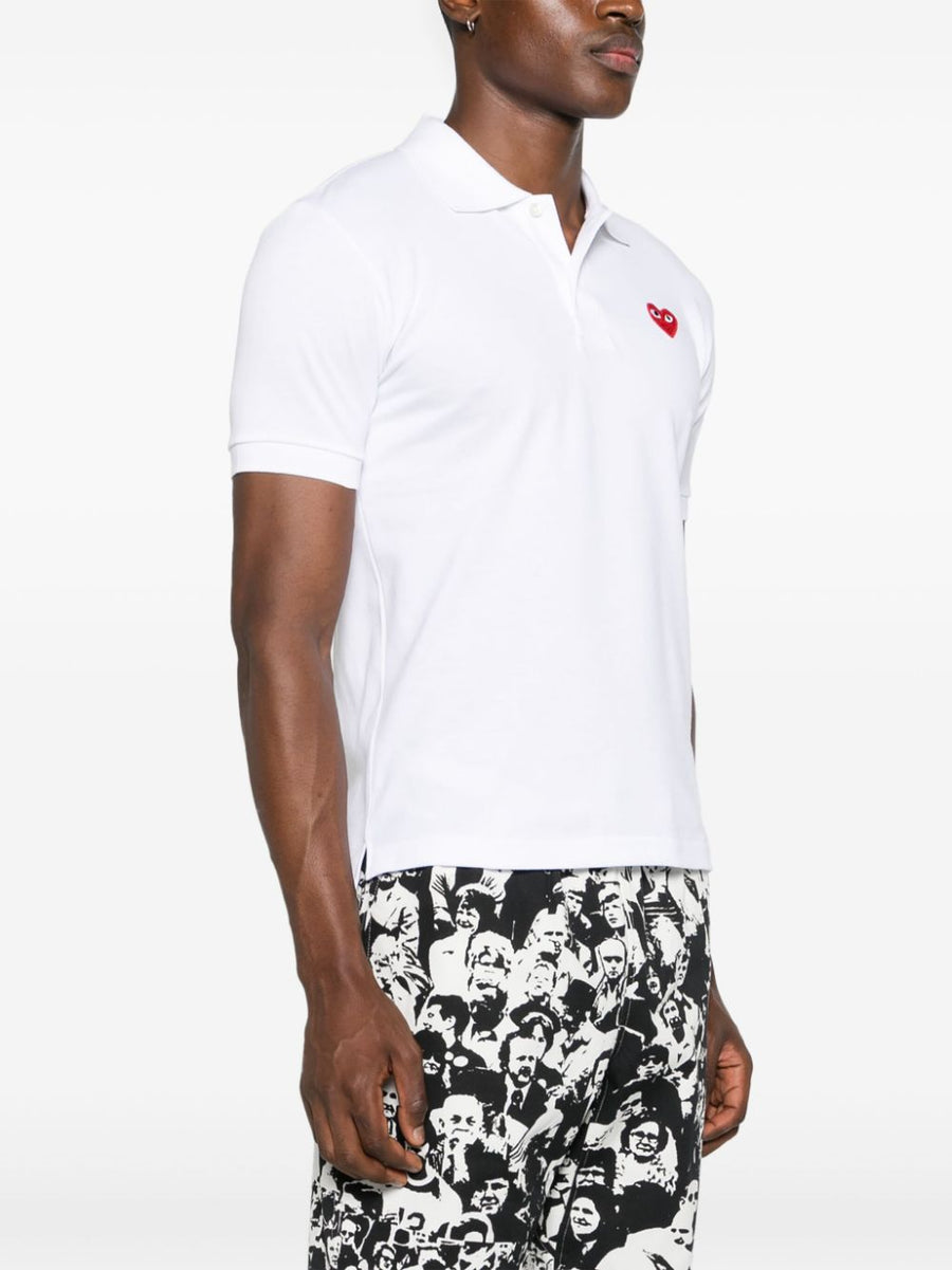 Comme Des Garcons Cotton Polo Shirt For Men White Minimalist Luxury Everyday Essential