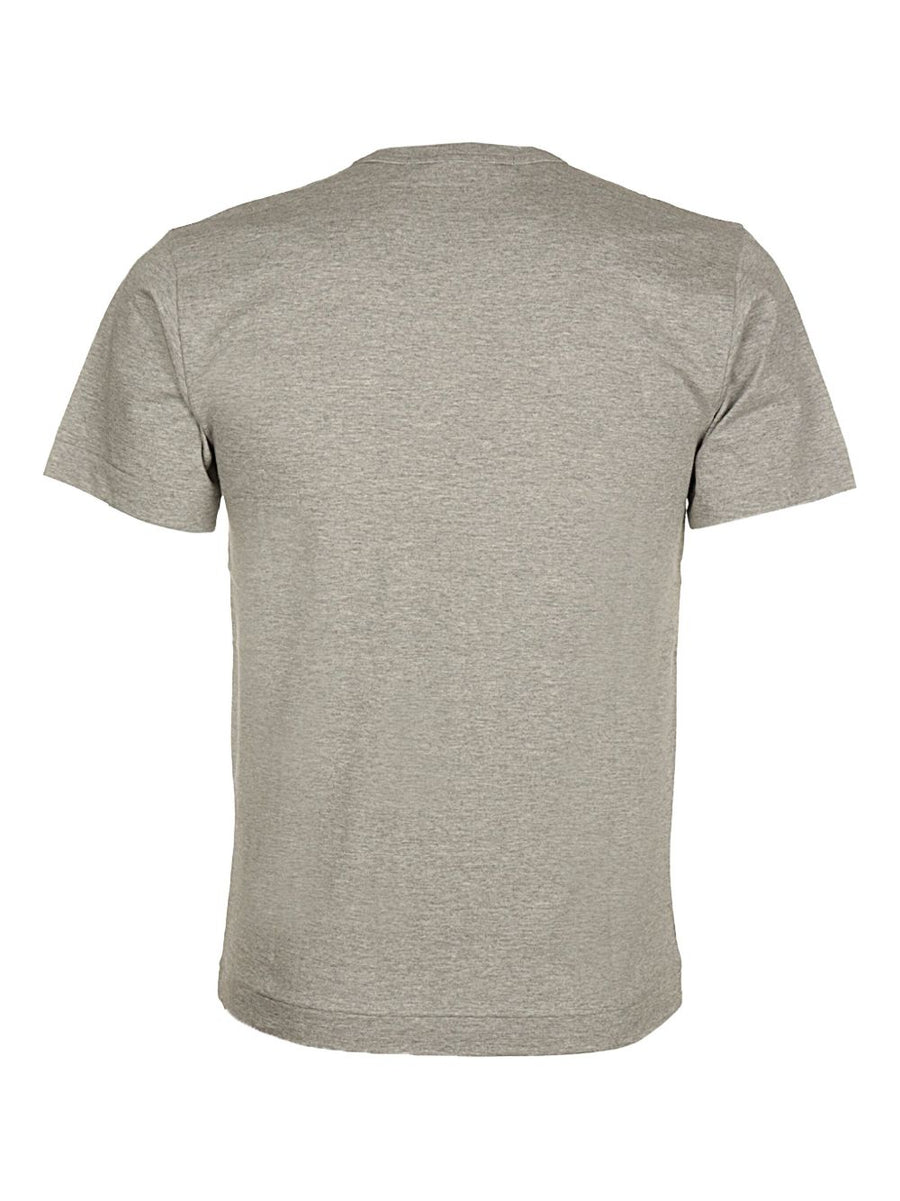 Comme Des Garcons Cotton T Shirt Grey Lightweight Jersey Crew Neck For Men Chest Logo Streetwear