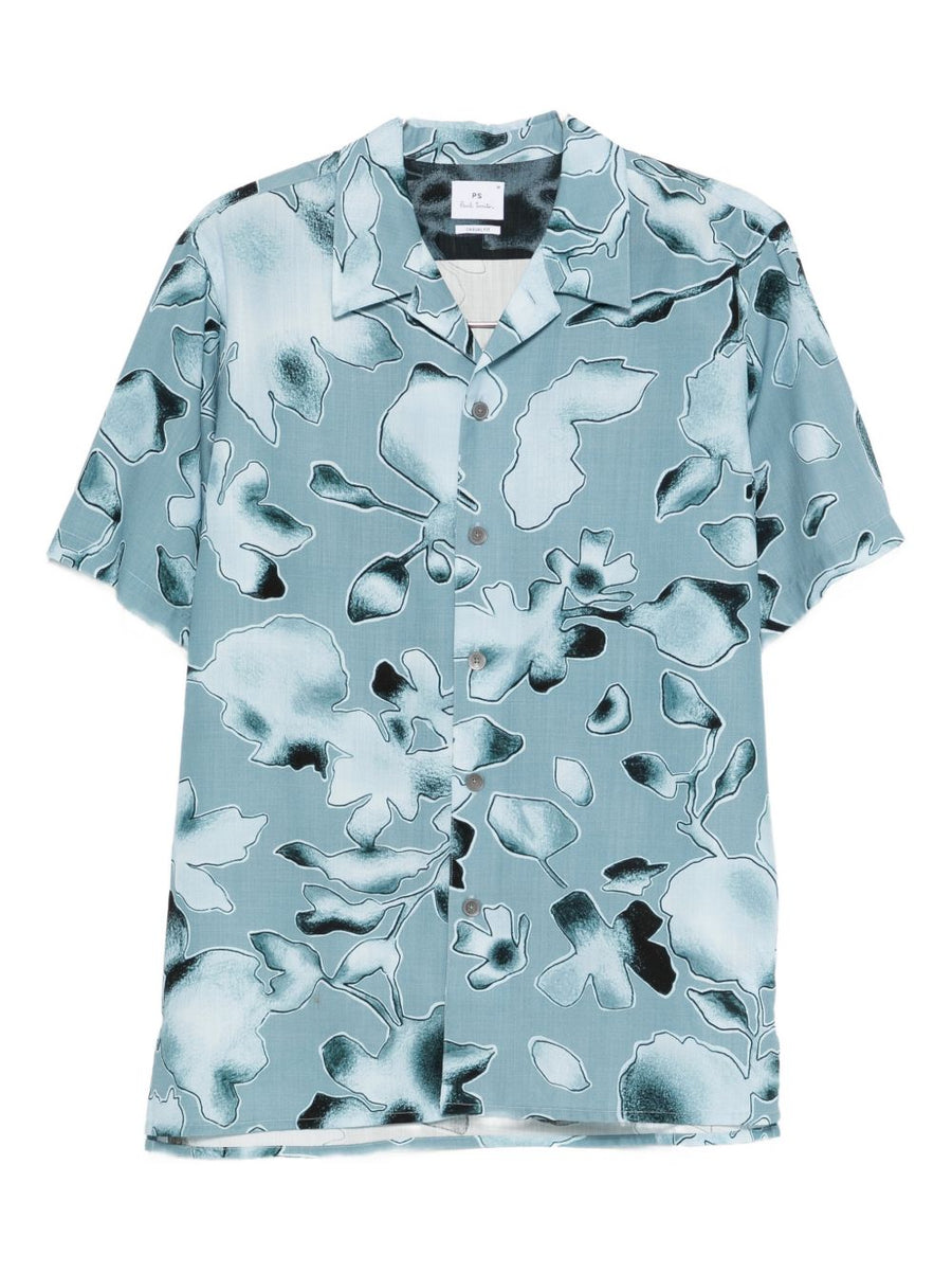 PS By Paul Smith Printed Shirt For Men Lightweight Lyocell Floral Print Breathable Summer Essential