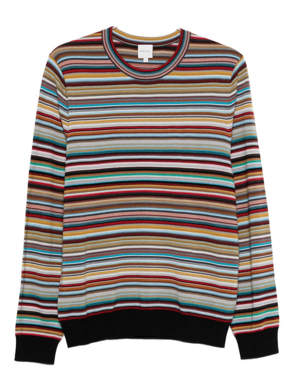 Paul Smith Signature Stripe Merino Wool Sweater For Men Premium Multicolor Knit Collection