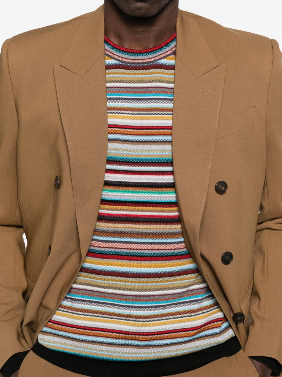 Paul Smith Signature Stripe Merino Wool Sweater For Men Premium Multicolor Knit Collection