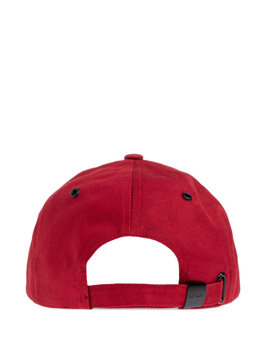 Paul Smith Zebra Logo Baseball Cap Red Cotton For Men Premium Casual Headwear With Adjustable Strap