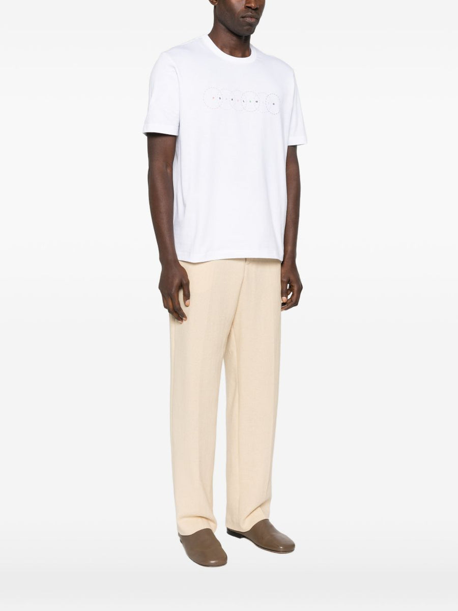 PS By Paul Smith Circles Organic Cotton T Shirt Premium White Crew Neck for Men Everyday Comfort