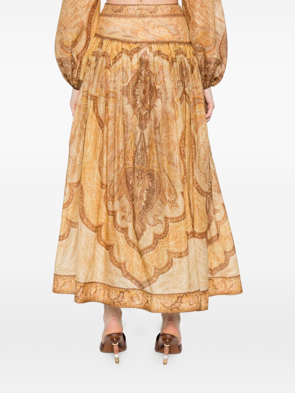 Zimmermann Wanderlust cotton and silk maxi skirt