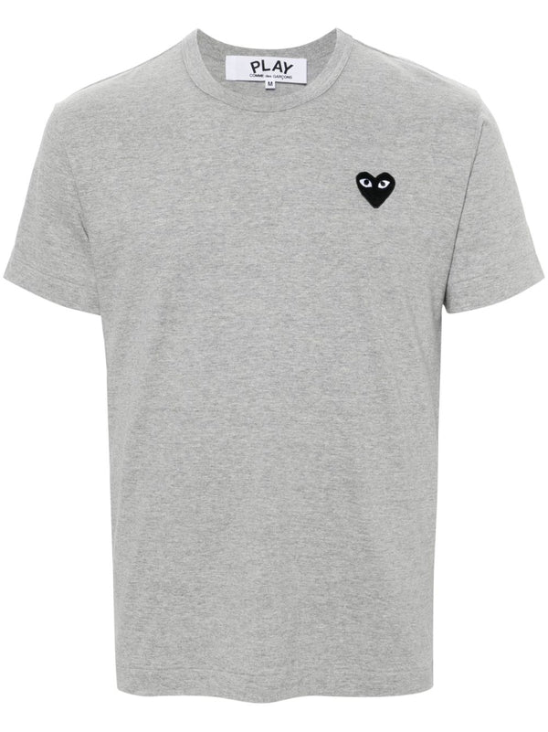 Comme Des Garcons Cotton T Shirt Lightweight Jersey Unisex Essential With Heart Patch