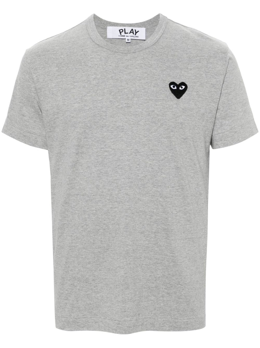 Comme Des Garcons Cotton T Shirt Lightweight Jersey Unisex Essential With Heart Patch