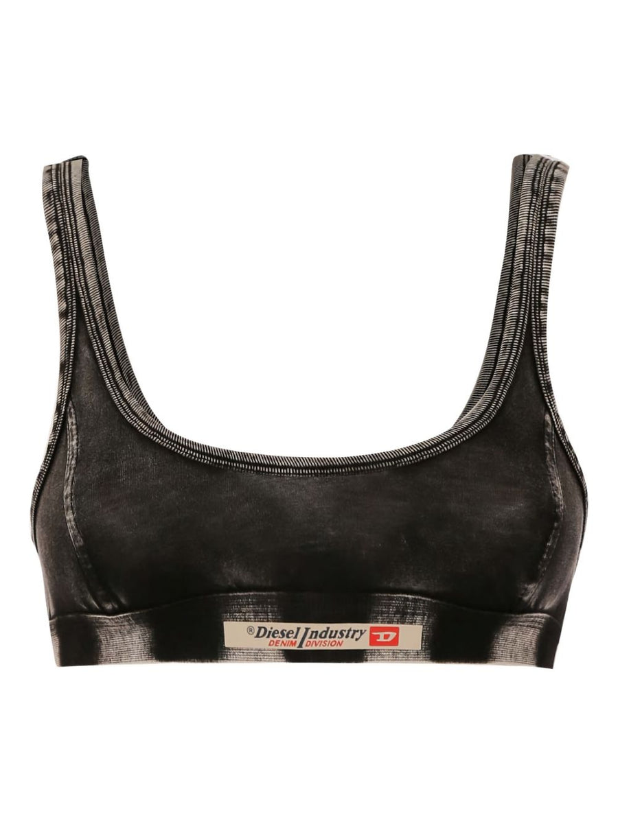 Diesel Denim Bralette With Denim Print For Women Casual Everyday Comfort And Style