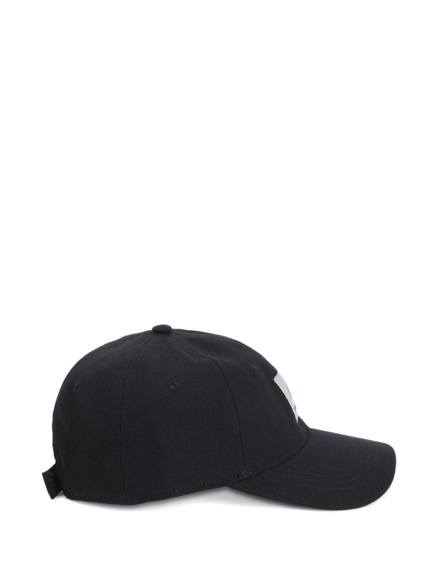 Carhartt WIP Pre Canvas 6 Panel Cap Black Cotton Durable Everyday Wear For Men Logo Patch Casual Style