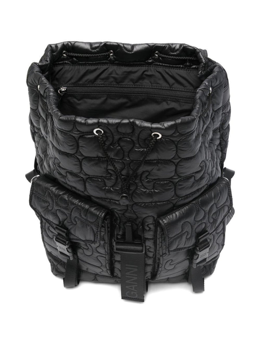 Ganni Quilted Buckle Backpack For Women Versatile Everyday Organization And All Day Comfort