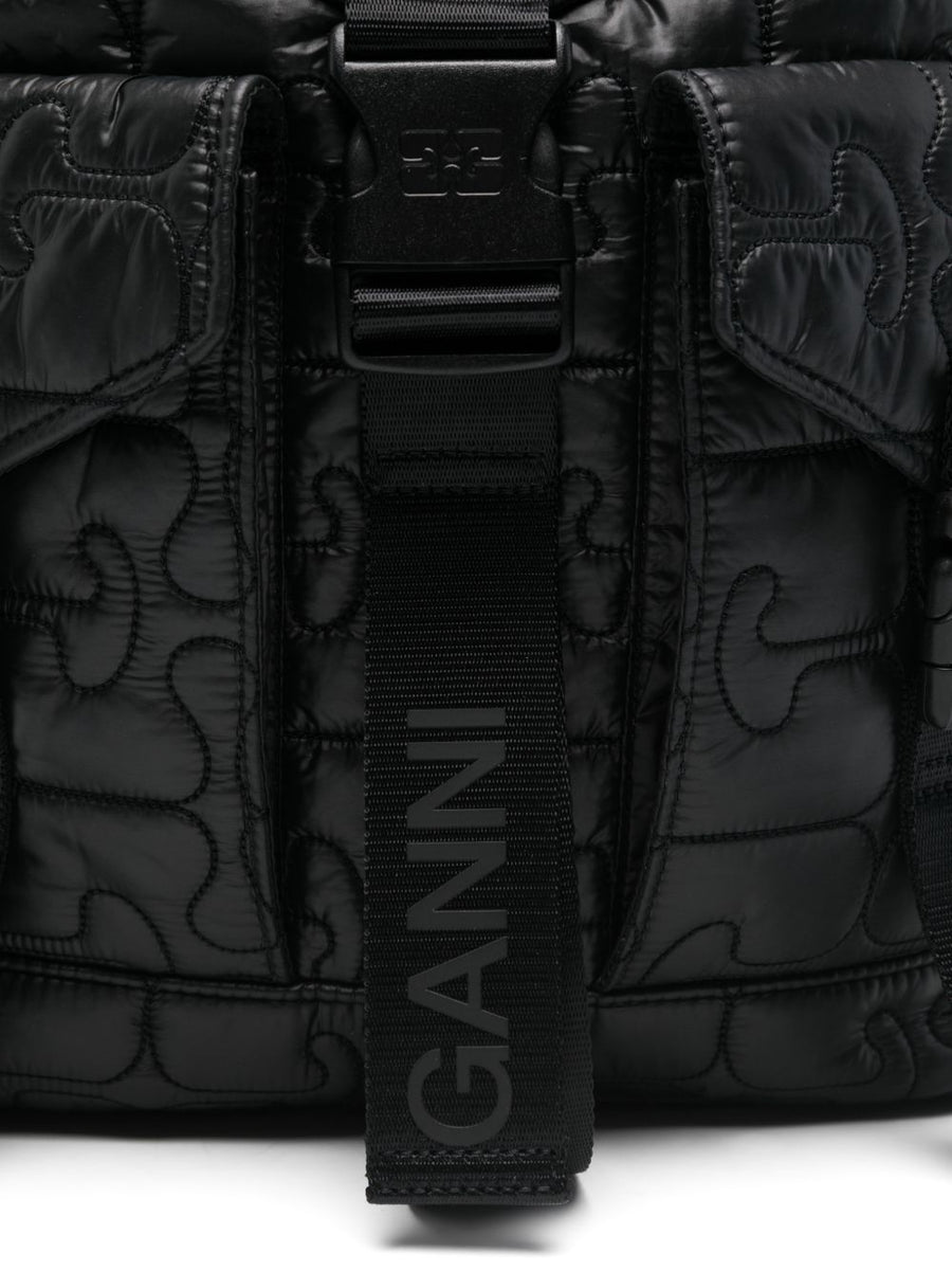 Ganni Quilted Buckle Backpack For Women Versatile Everyday Organization And All Day Comfort