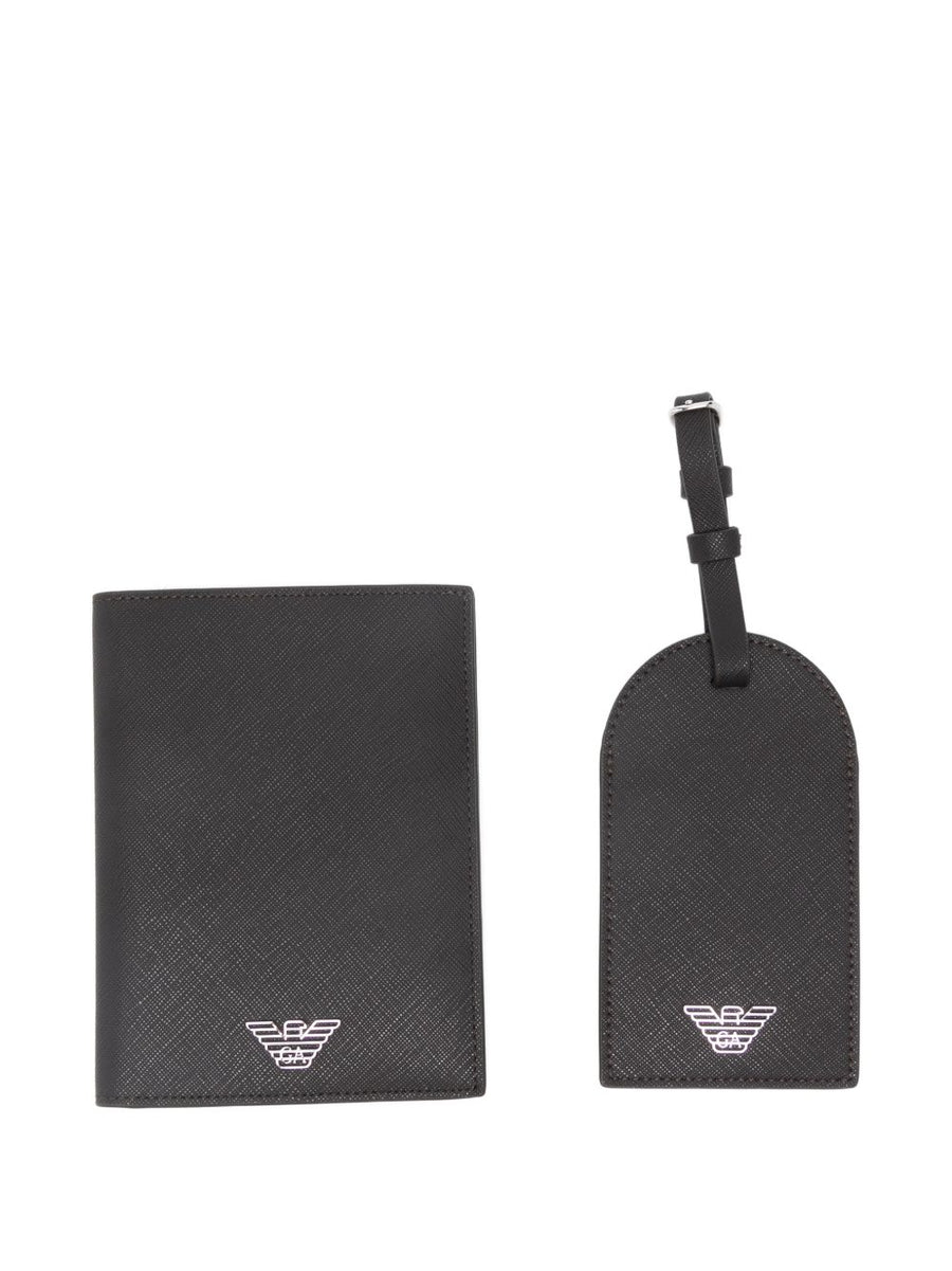 Emporio Armani Passport Holder For Travelers Luxurious Slim PU With Card Slots Gift Box