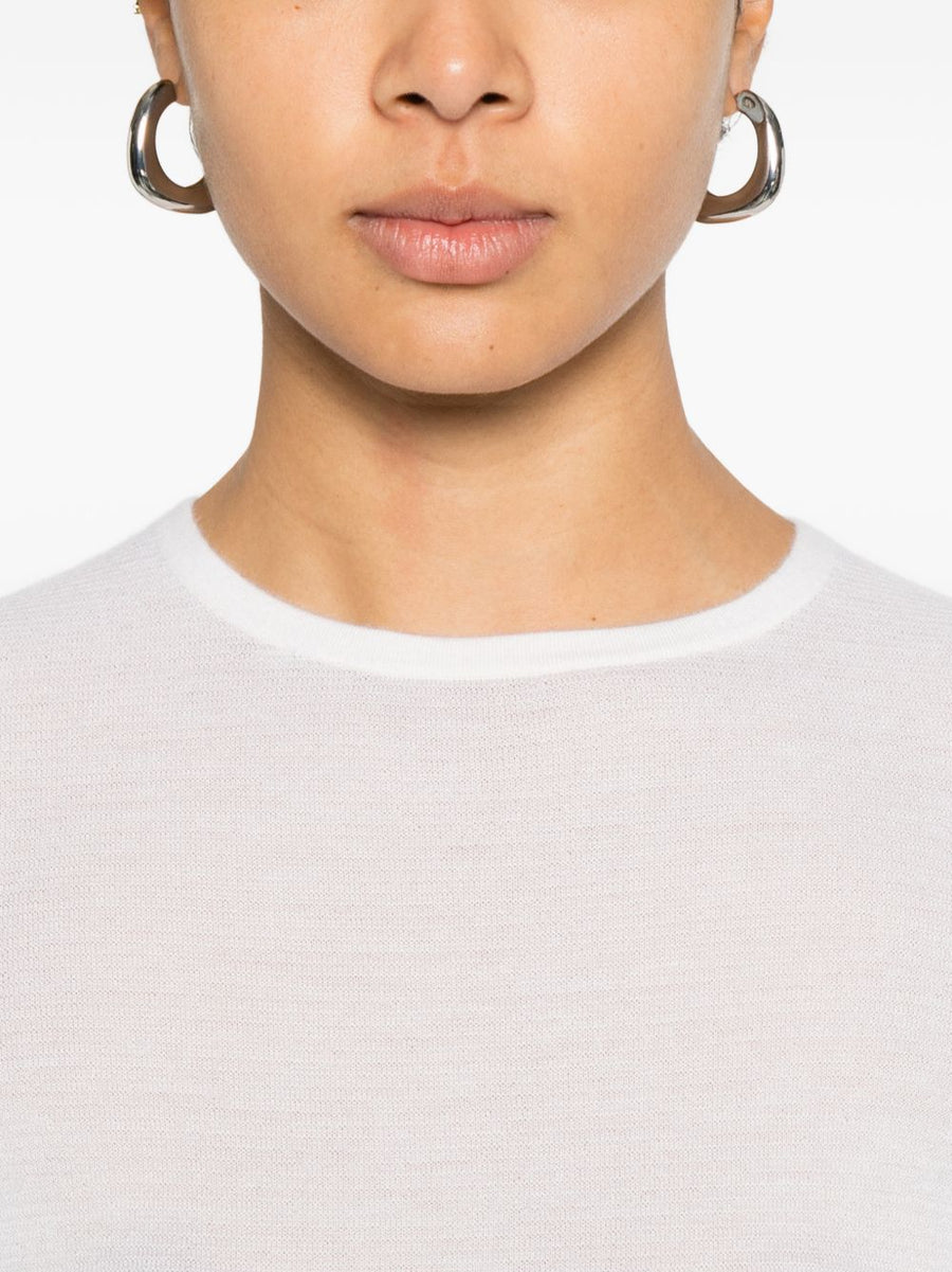Lisa Yang Georgie Cashmere Sweater For Women Ultra Soft Lightweight Warmth Ivory