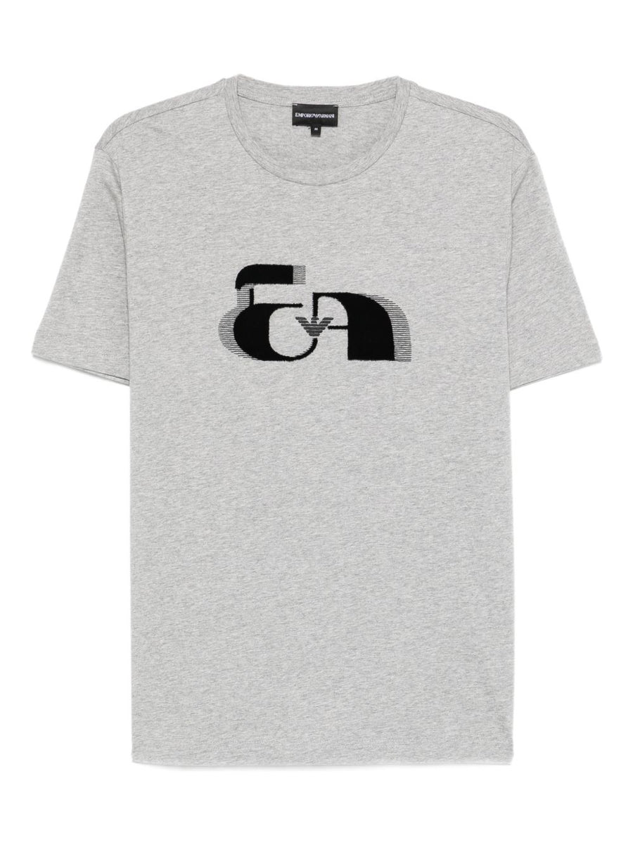 Emporio Armani Printed Cotton T Shirt For Men With Logo Graphic 100 Percent Cotton Everyday Wear