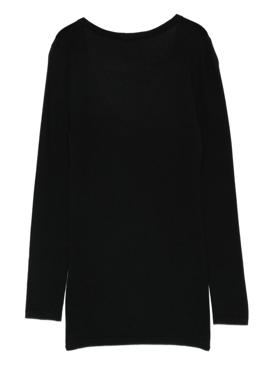Lisa Yang Amalea Cotton Cashmere Sweater For Women, Breathable Luxury Knit, Classic Black
