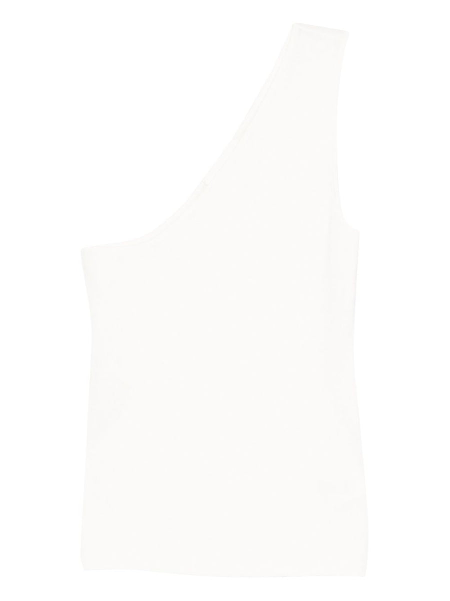 Lisa Yang Sorea Cotton Cashmere One Shoulder Top For Women Minimalist Luxury White