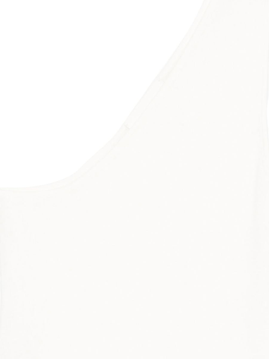 Lisa Yang Sorea Cotton Cashmere One Shoulder Top For Women Minimalist Luxury White