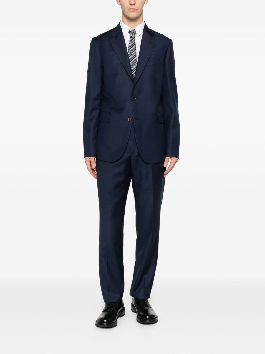 Paul Smith Navy Wool Single Breasted Suit For Men Timeless Notched Lapels Professional Office Wear