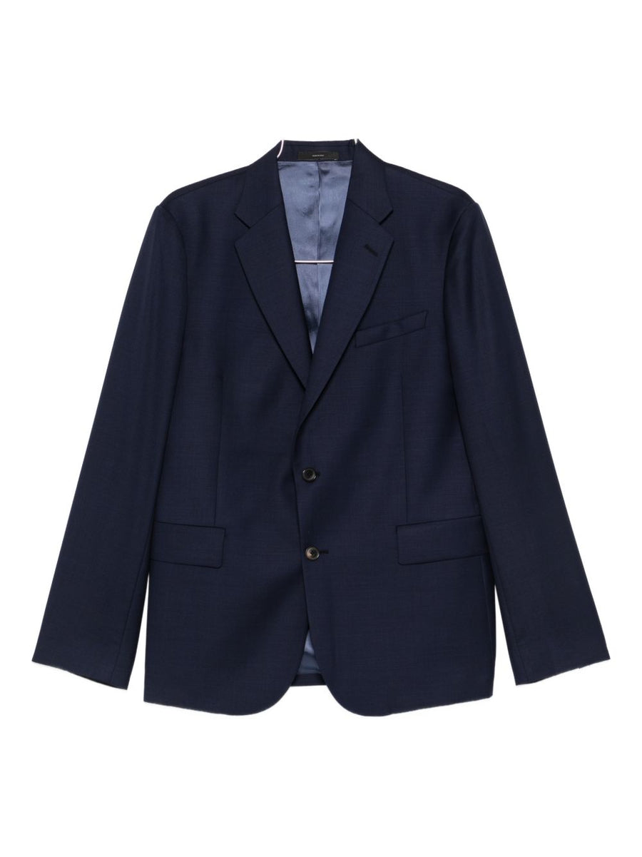 Paul Smith Navy Wool Single Breasted Suit For Men Timeless Notched Lapels Professional Office Wear