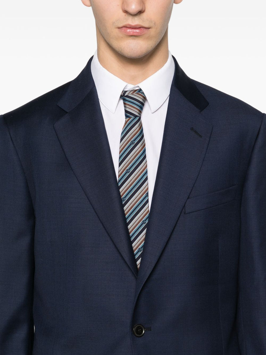 Paul Smith Navy Wool Single Breasted Suit For Men Timeless Notched Lapels Professional Office Wear