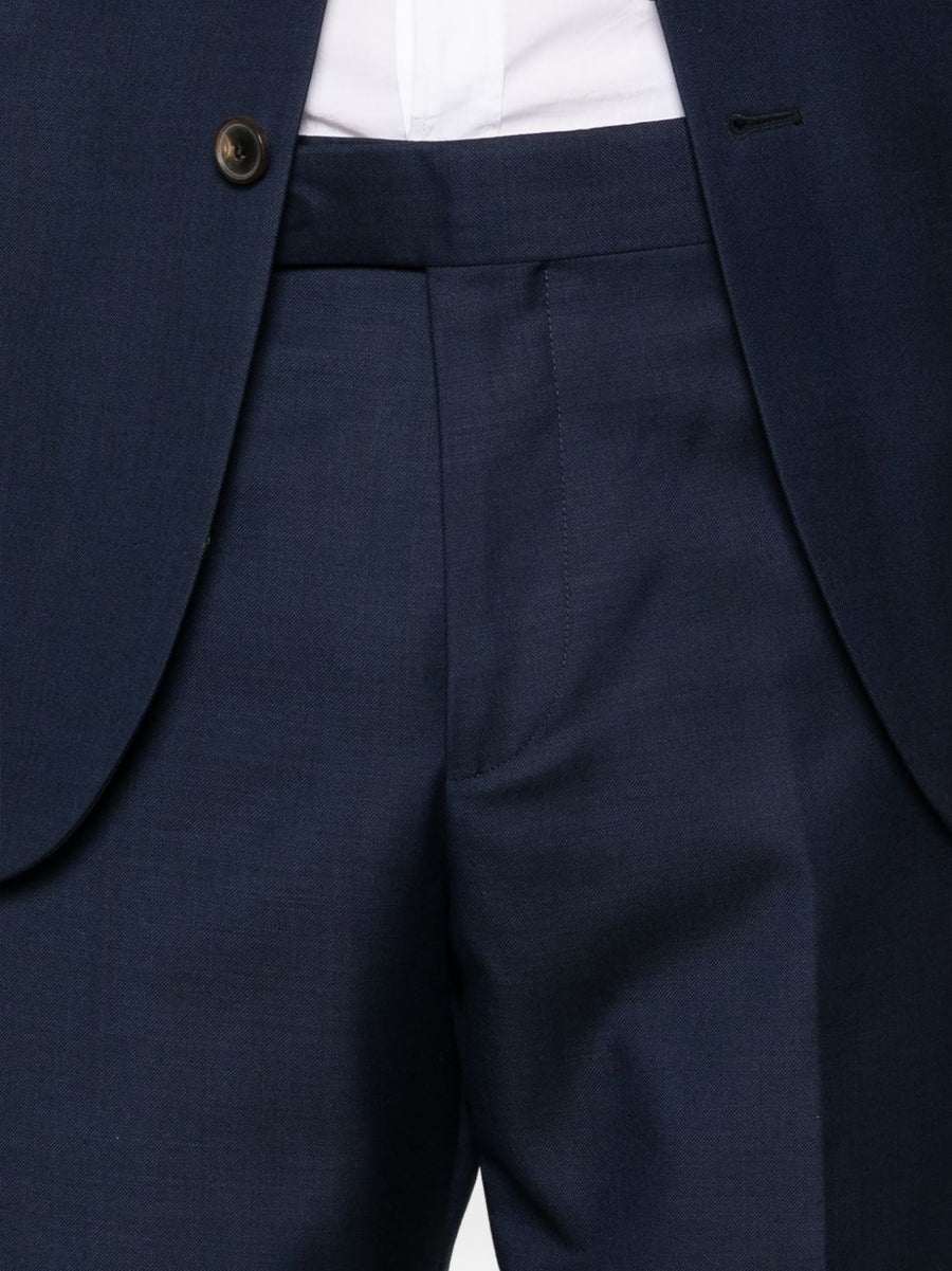 Paul Smith Navy Wool Single Breasted Suit For Men Timeless Notched Lapels Professional Office Wear