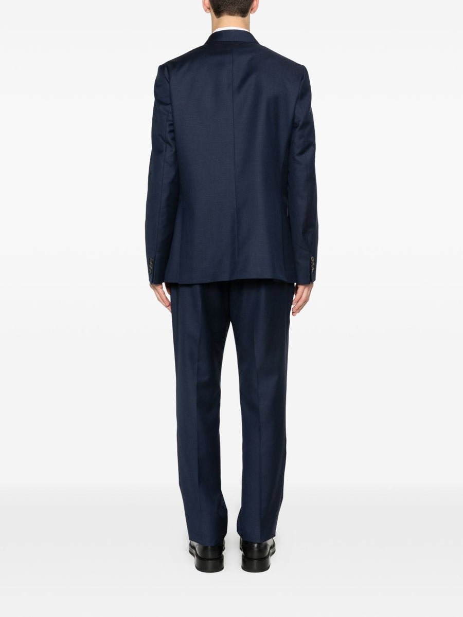Paul Smith Navy Wool Single Breasted Suit For Men Timeless Notched Lapels Professional Office Wear