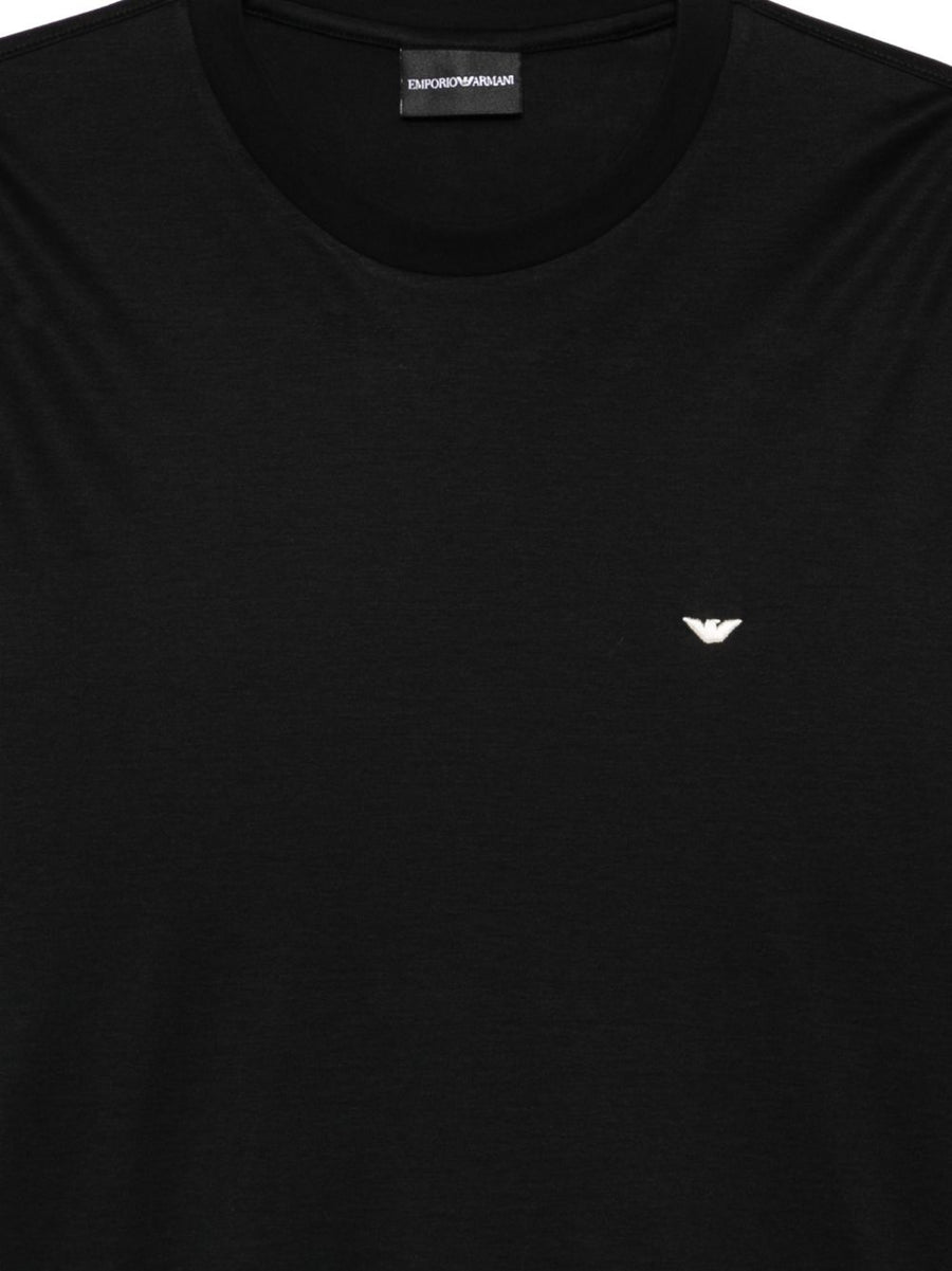 Emporio Armani Mens Lyocell Cotton Blend T Shirt With Discreet Logo Detail Premium Everyday Tee