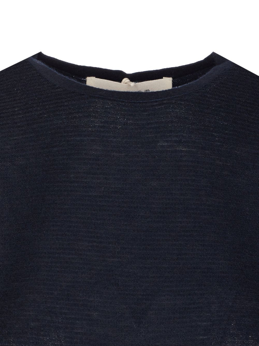 Lisa Yang Ira Cashmere T Shirt For Women Navy Crew Neck Luxury Everyday Wardrobe Staple