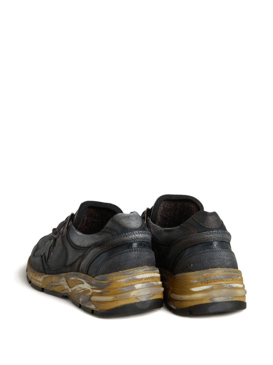 Golden Goose Dad Star Running Sneakers for Men Premium Black Bovine Leather All Day Comfort Casual Luxe Platform
