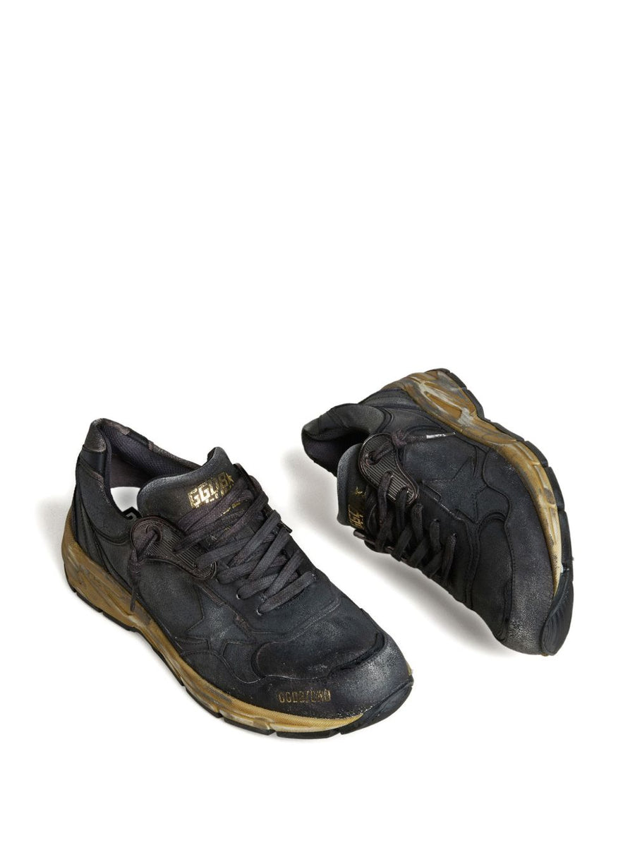 Golden Goose Dad Star Running Sneakers for Men Premium Black Bovine Leather All Day Comfort Casual Luxe Platform