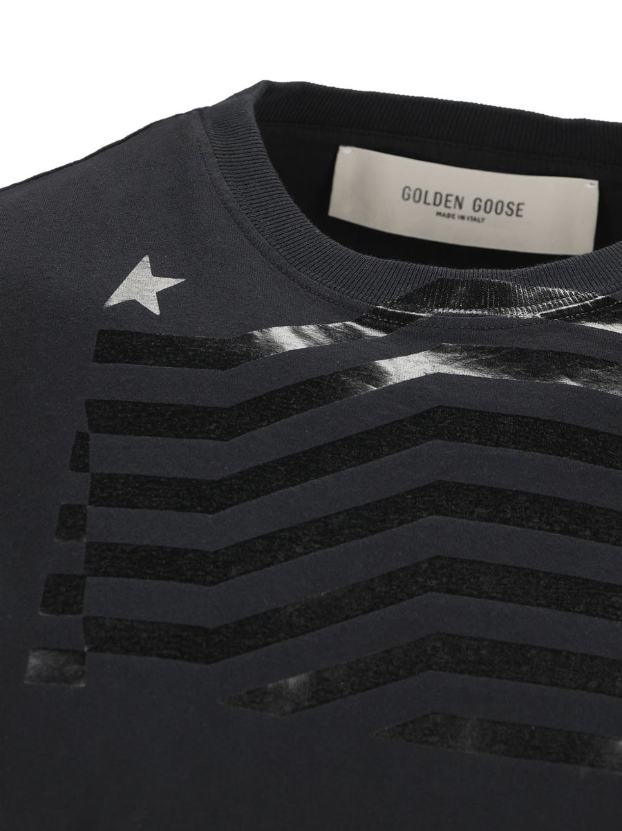 Golden Goose Printed Cotton T Shirt For Men With Glossy Tone On Tone Print Luxury Everyday Essential