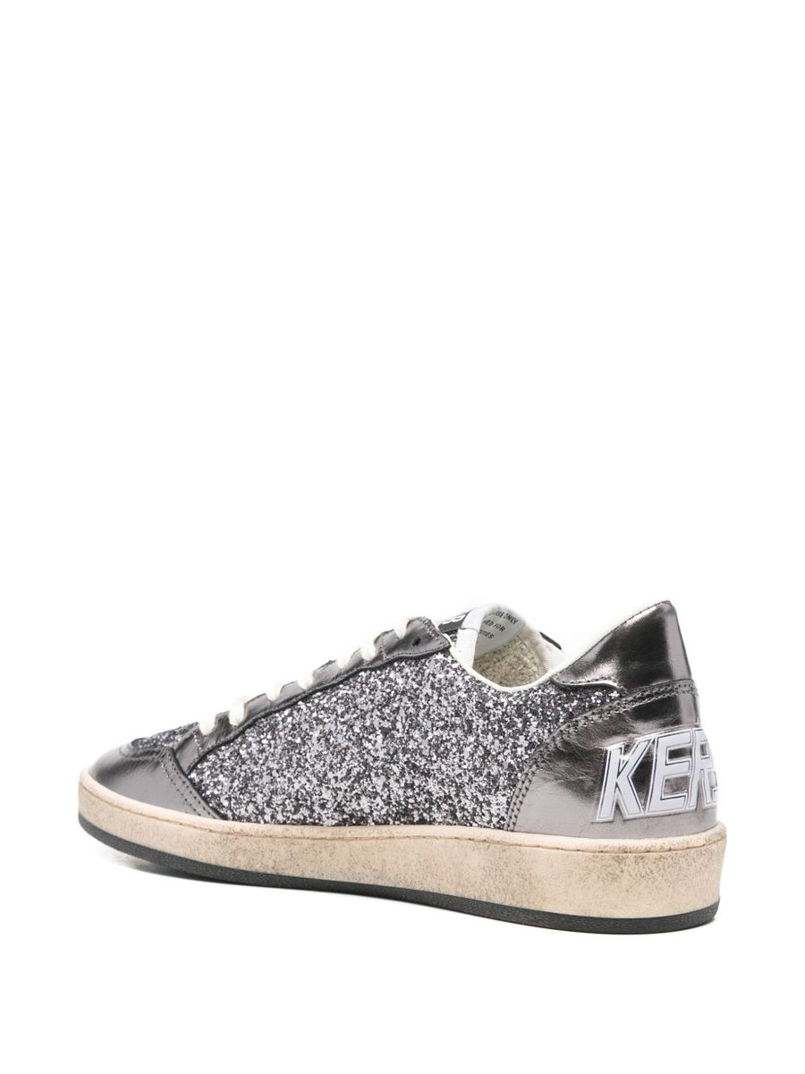 Golden Goose Ball Star Sneakers For Women In Grey Calf Leather With Star Motif Premium Craftsmanship