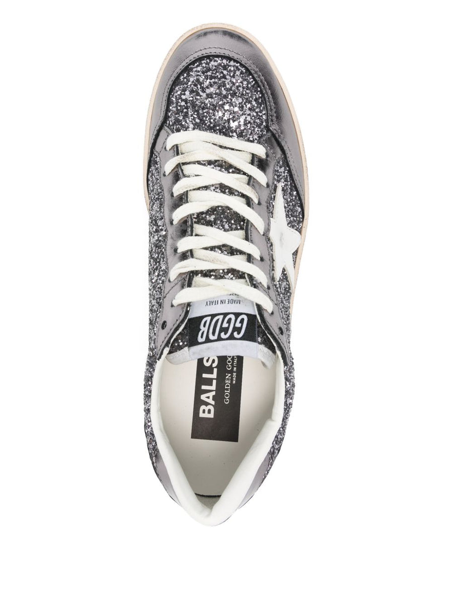 Golden Goose Ball Star Sneakers For Women In Grey Calf Leather With Star Motif Premium Craftsmanship
