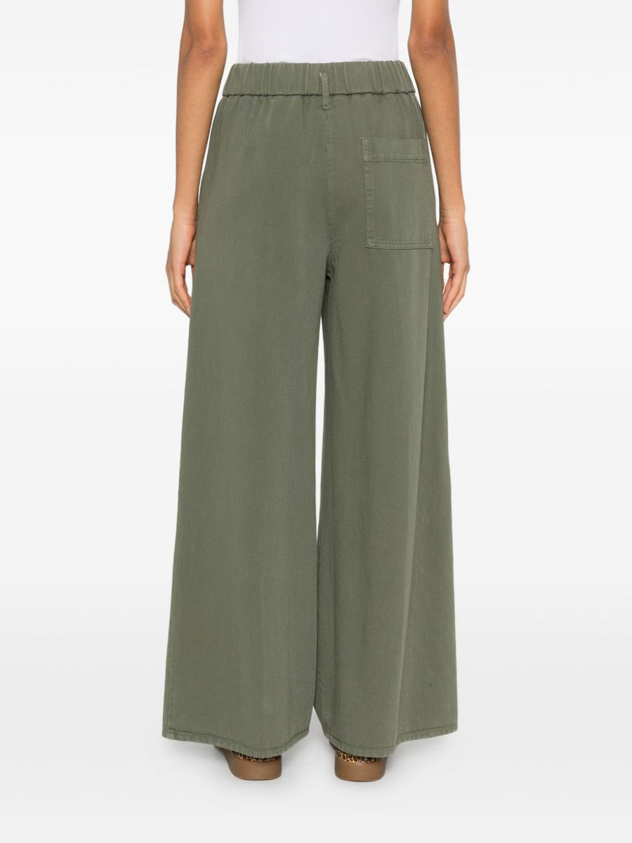 Forte Forte Fluid Trousers Khaki 100 Percent Cotton Elastic Waistband For Women Premium Lightweight Breathable Fit