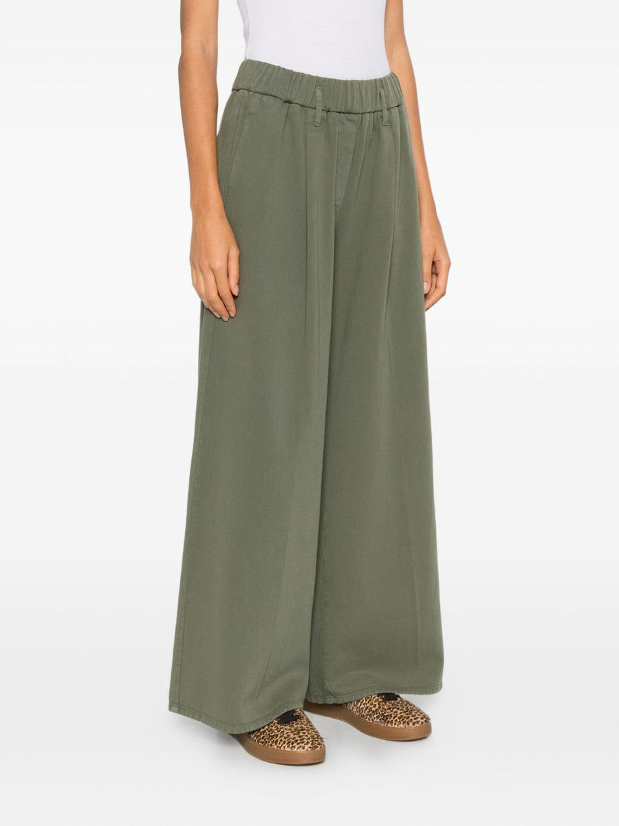 Forte Forte Fluid Trousers Khaki 100 Percent Cotton Elastic Waistband For Women Premium Lightweight Breathable Fit
