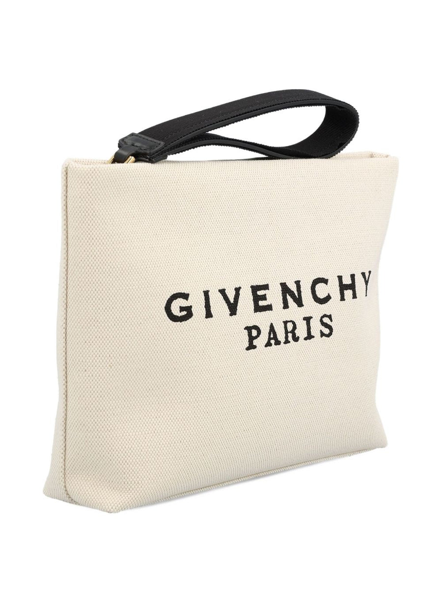 Givenchy Canvas Pouch Zip Closure Wrist Strap For Women Luxury Versatile Refined Chic
