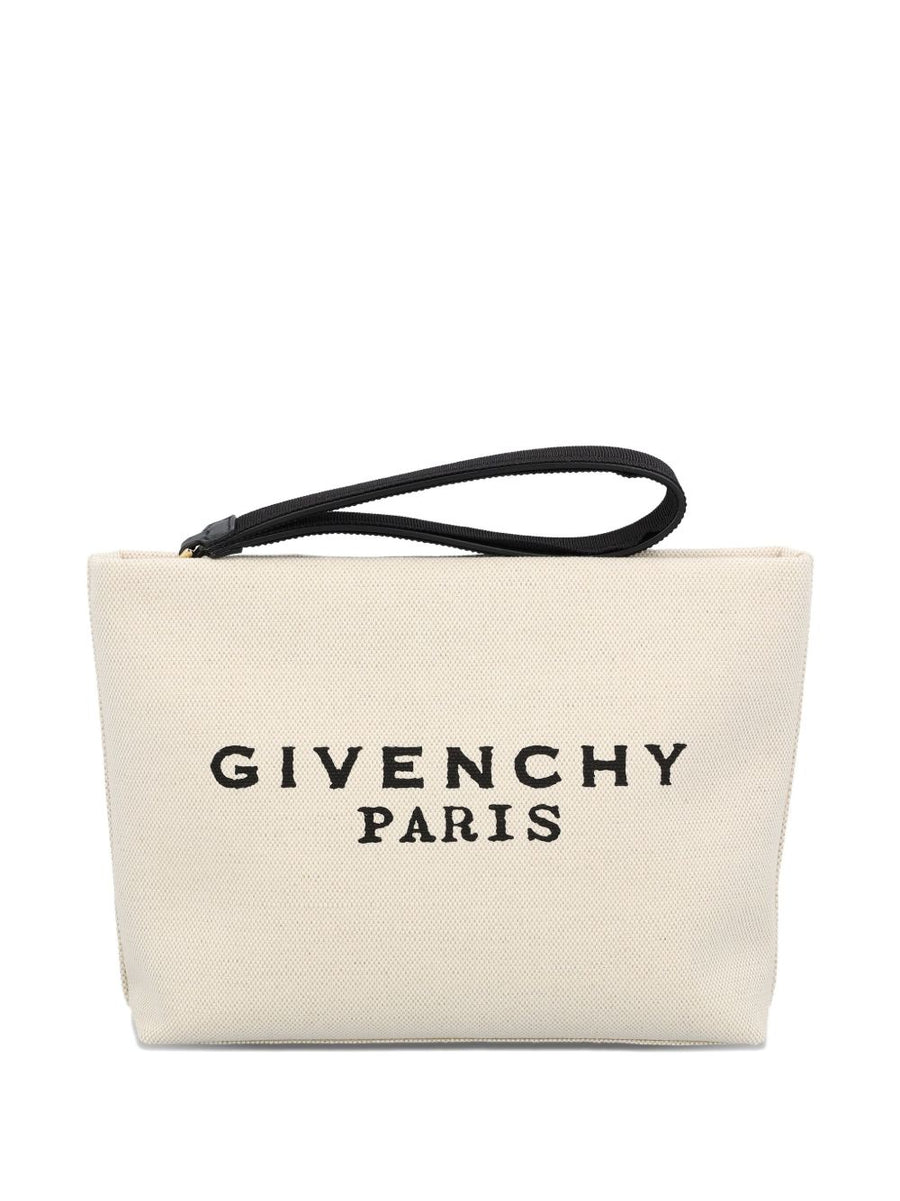 Givenchy Canvas Pouch Zip Closure Wrist Strap For Women Luxury Versatile Refined Chic