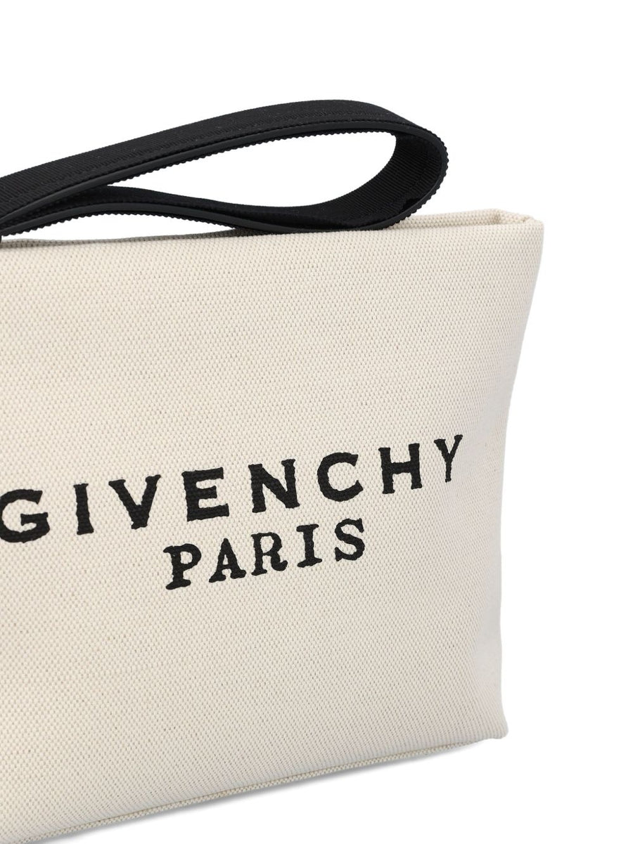 Givenchy Canvas Pouch Zip Closure Wrist Strap For Women Luxury Versatile Refined Chic