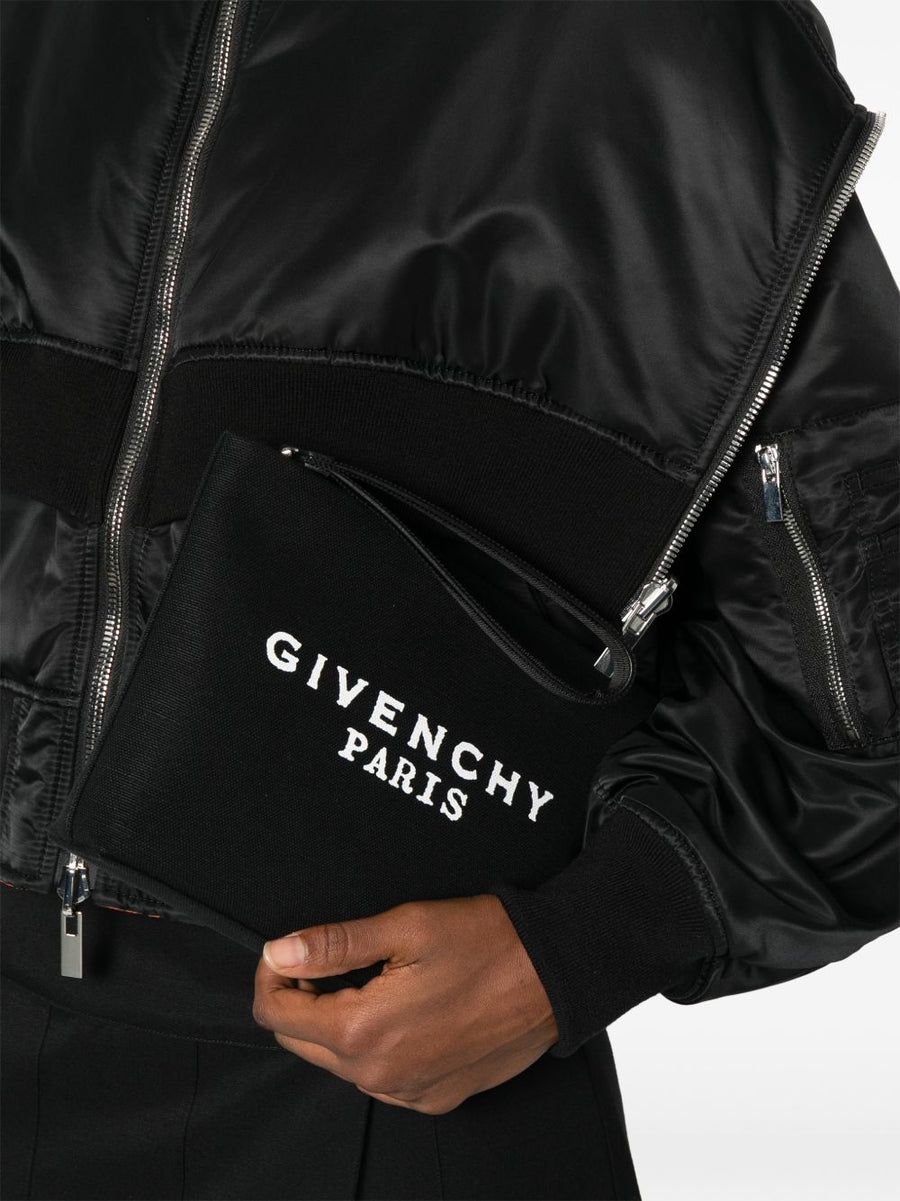 Givenchy Canvas Pouch Wallet For Women With Luxurious Cotton Linen Blend Zip Closure And Wrist Strap