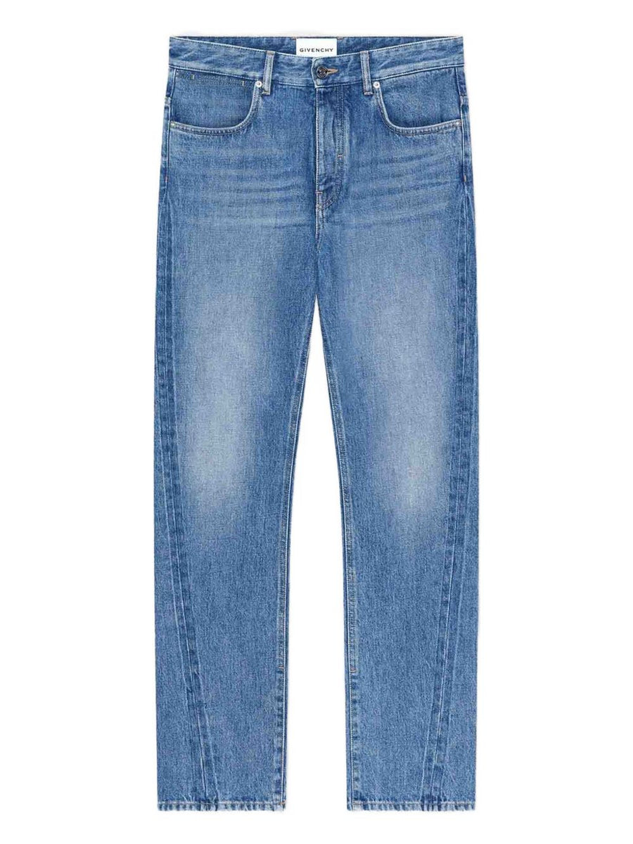 Givenchy Denim Jeans For Men Navy 100 Cotton Relaxed Fit Zip Closure Premium Luxury