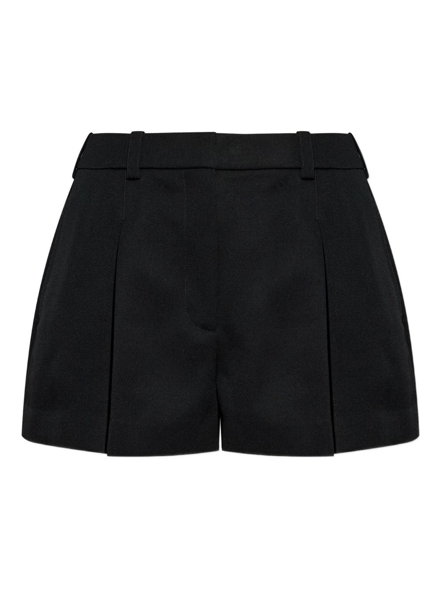 Givenchy Wool Pleated Shorts For Women Luxe 100 Percent Wool Couture Tailoring Black