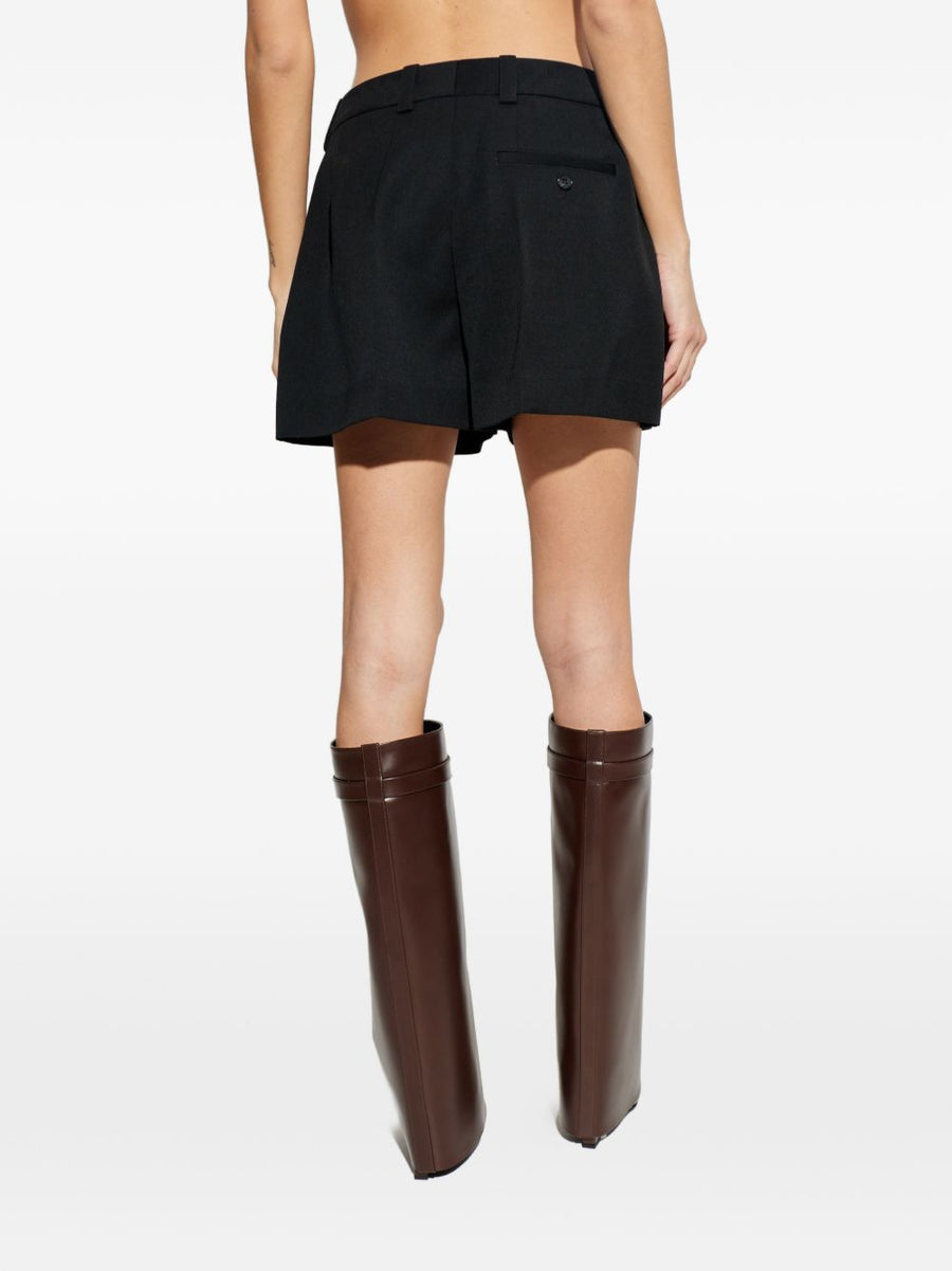 Givenchy Wool Pleated Shorts For Women Luxe 100 Percent Wool Couture Tailoring Black