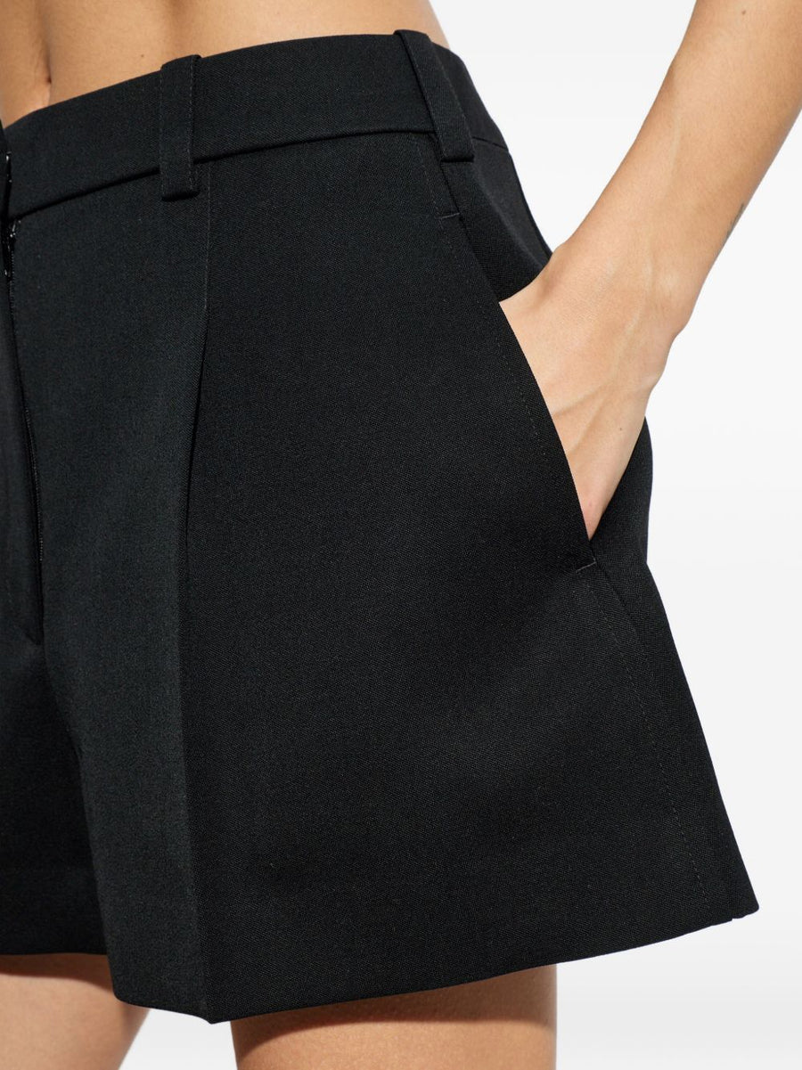 Givenchy Wool Pleated Shorts For Women Luxe 100 Percent Wool Couture Tailoring Black