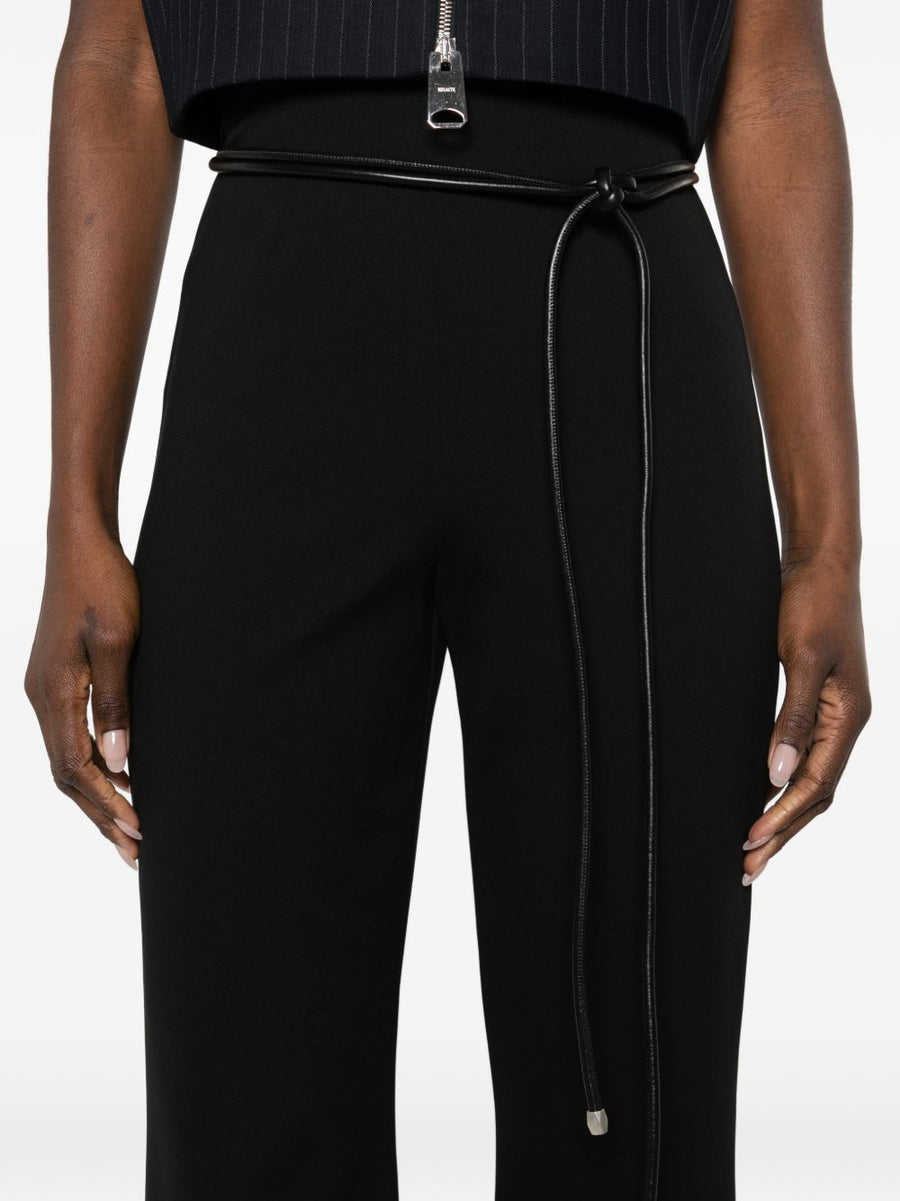 Sportmax Pre Flared Trousers Black High Waisted Wide Leg Luxury Pants For Women Office Wear
