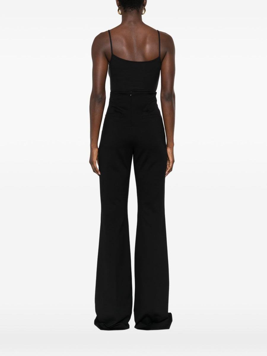 Sportmax Pre Flared Trousers Black High Waisted Wide Leg Luxury Pants For Women Office Wear
