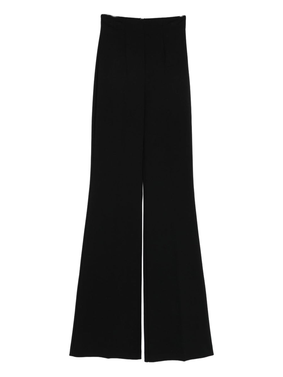 Sportmax Pre Flared Trousers Black High Waisted Wide Leg Luxury Pants For Women Office Wear