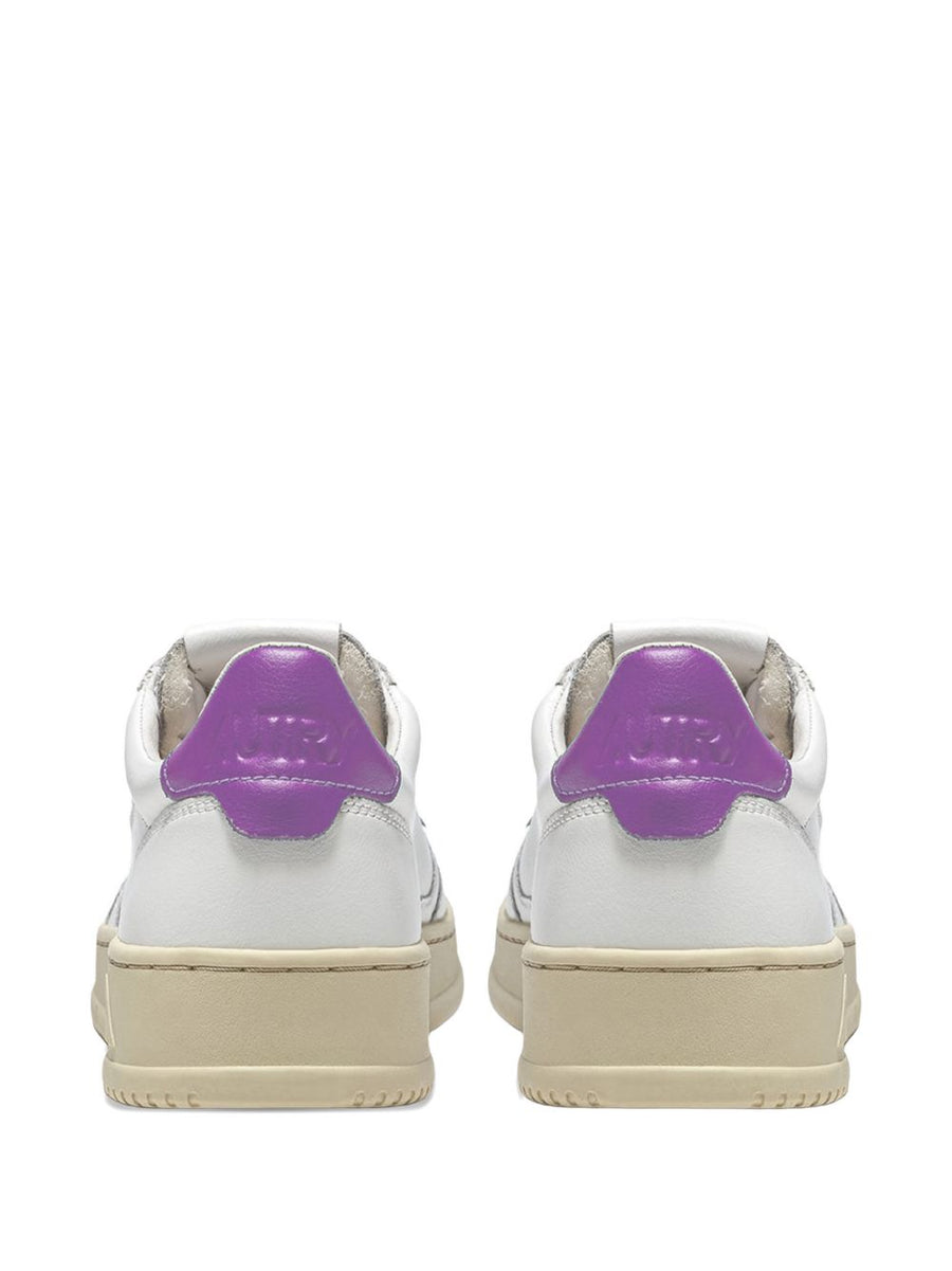 Autry Medalist Low Leather Sneakers For Women In Violet With Premium Perforated Leather Details