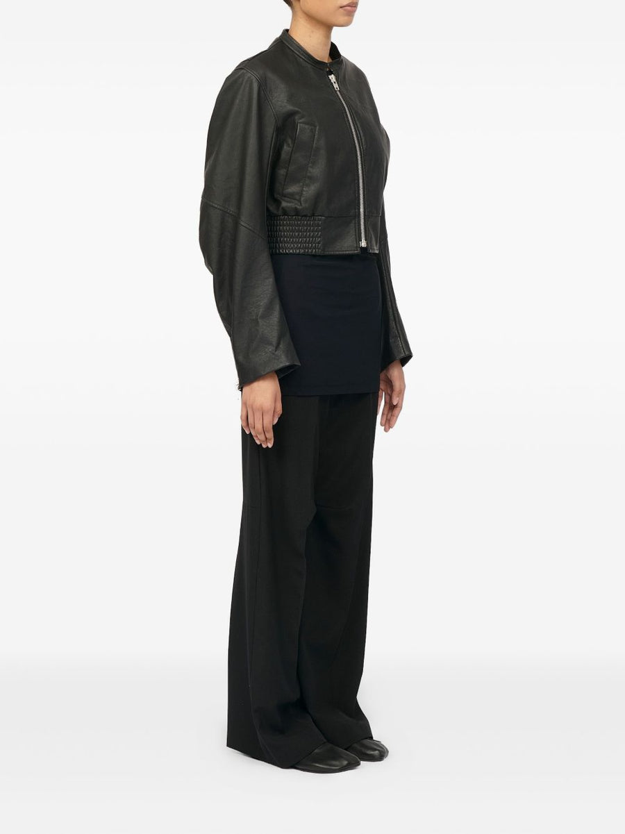MM6 Maison Margiela Leather-Effect Bomber Jacket For Women With Edgy Street Style