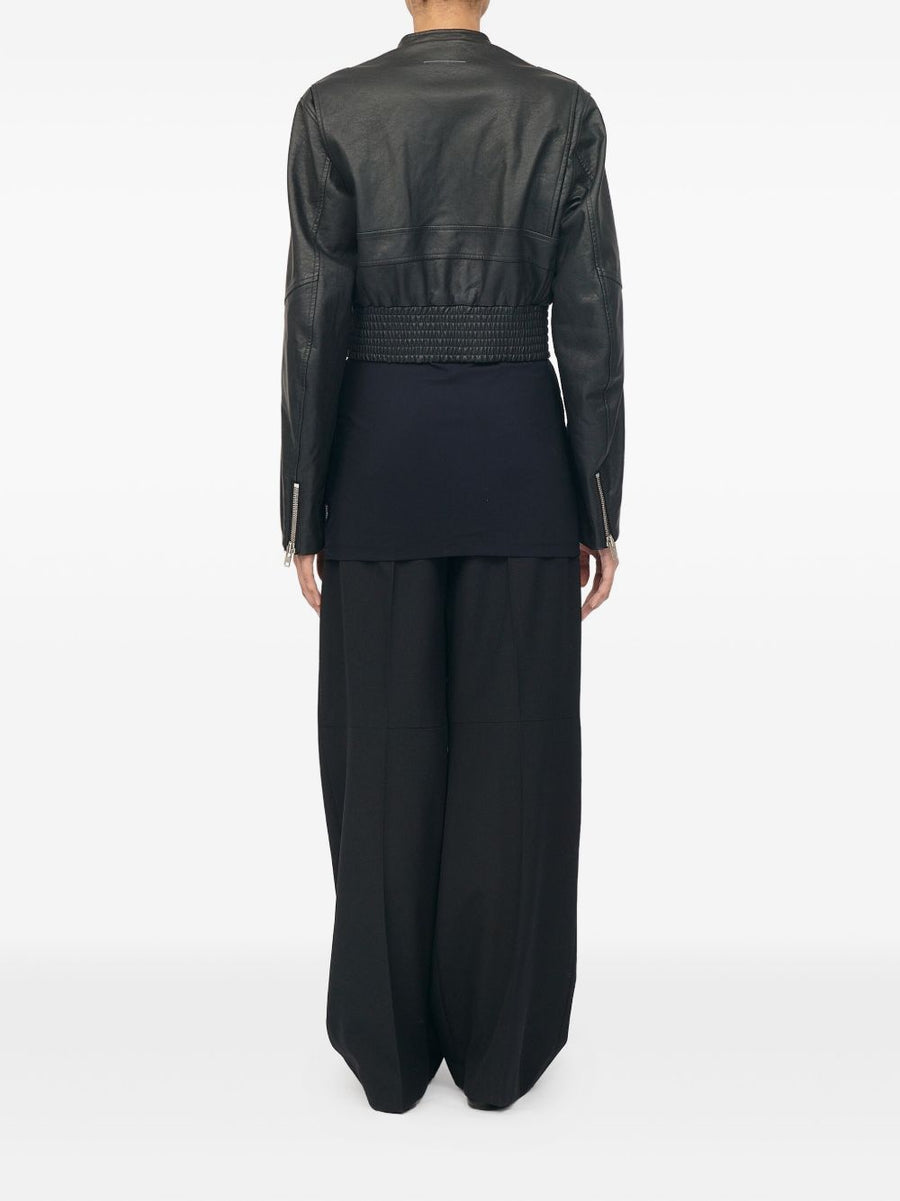 MM6 Maison Margiela Leather-Effect Bomber Jacket For Women With Edgy Street Style