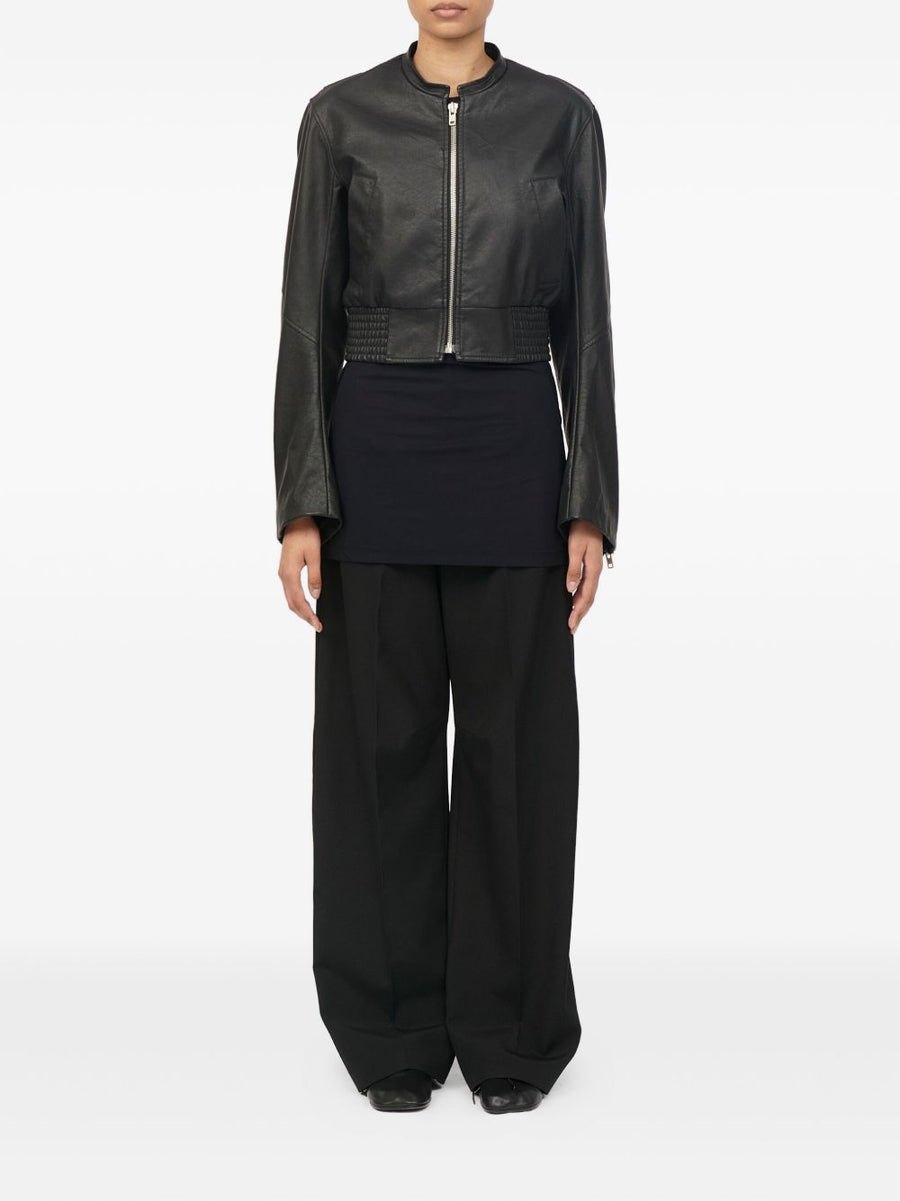 MM6 Maison Margiela Leather-Effect Bomber Jacket For Women With Edgy Street Style