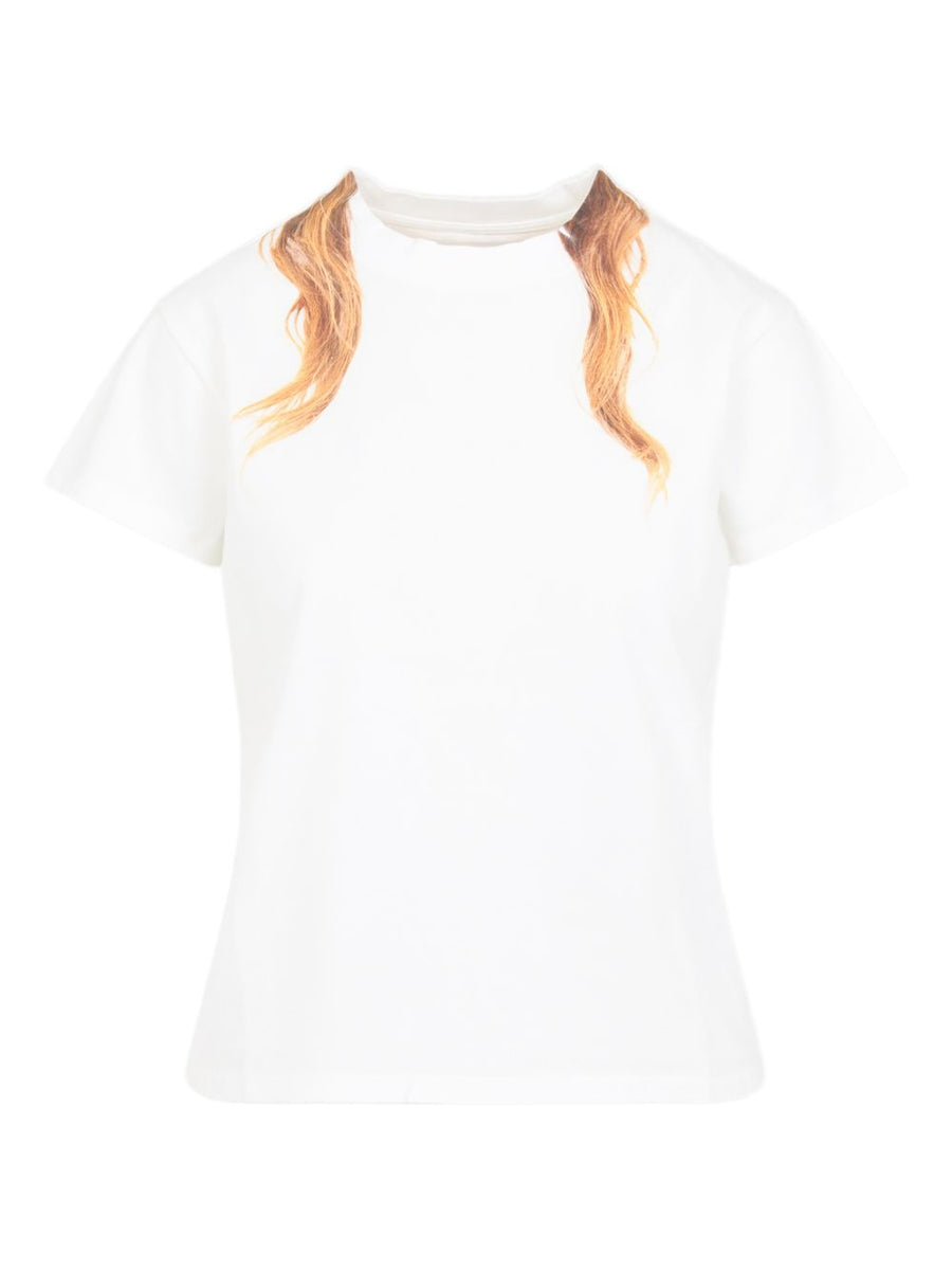 Cotton T Shirt MM6 Maison Margiela For Women Premium Off White Crew Neck Tee Everyday Luxury Essential